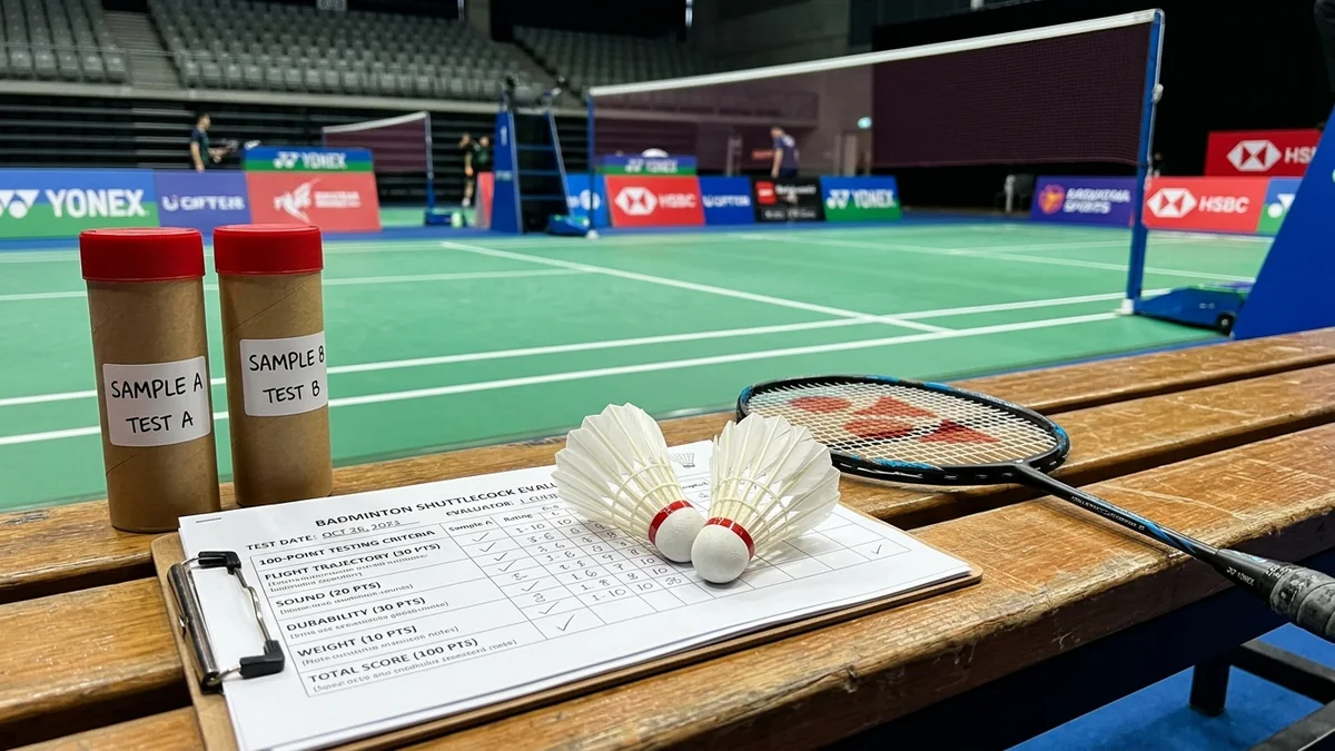 Blind testing evaluation protocol and scoring scorecard on badminton court
