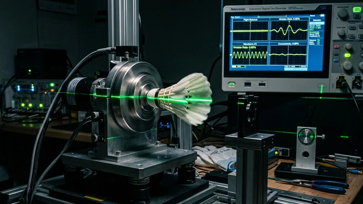Factory optical rotational balance spin test chamber for shuttlecocks